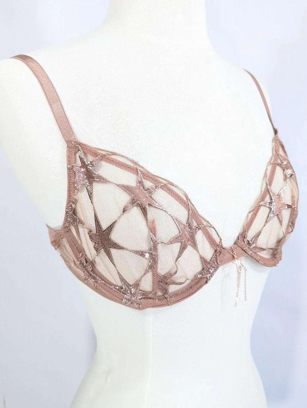 Victoria's Secret Very Sexy Sheer Bra 34D Women Stardust New VS Underwire